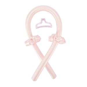 Irons Heatless krullende staaf lint zijden krullen luie krulaar haarrollen zachte golfvormers vrouwen diy haarstyling gereedschap roze
