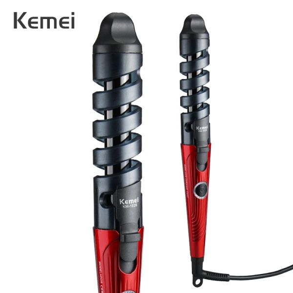 Fers Kemei Tourmaline céramique bigoudis électrique multifonctionnel fer à friser rouleaux en spirale fer baguette outils de coiffure 43D