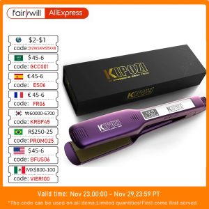 Iron Kipozi KP139 Hair-lissener lissener Fast Heat Smart Timer Fer plat avec écran LCD Curling et Salon