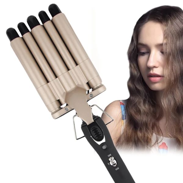 Irons Professionnel 5 baril vague eau ondulation rouleaux électrique cheveux fer à friser baguette bigoudi fer céramique Tourmaline sertisseur fer à cheveux