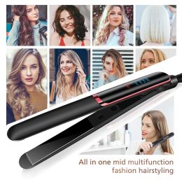 Irons Professional Hair Straightener Curler Electric Splint Flat Iron Negative Ion Straight Curling Iron Plates Corrugation Hair Care