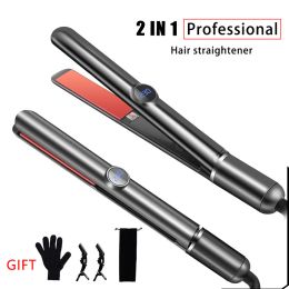 Iron Professional LCD 2 1 Hair Slackerner Curling Iron Ptc chauffe