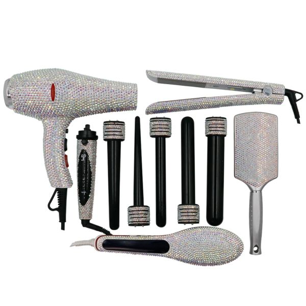 Fers à friser professionnels, ensemble d'outils chauds pour Salon, diamant, fer à friser, baguettes à friser en cristal, Glam cristallisé, sèche-cheveux, Boutique de cheveux