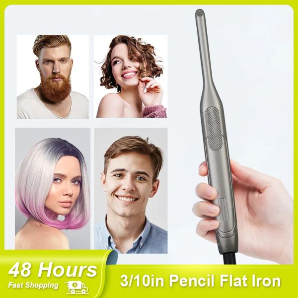 Planchas, lápiz pequeño, plancha plana, plancha de aluminio, alisador de pelo para pelo corto, Barba, plancha alisadora más delgada para peluca de pelo