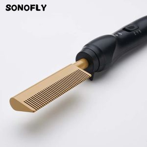 Irons Sonofly Hair lissener pinceau électrique chauffage chauffant barbe peigne multifonction curler curler professionnel outils de style JF210