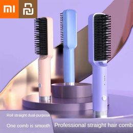 Irons Xiaomi youpin mini lisseurs de cheveux peigne chaude et listing des brosses de brosse appliances de coiffage à la maison fer à curling portable