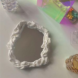 Miroir de maquillage acrylique irrégulier Decure de bureau de bureau miroir miroir argile beauté