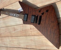 Onregelmatige elektrische gitaar, geïmporteerd hout, met zaklamp ingelegde toets, EMG-pickup, matte, bliksemverpakking