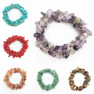 Cristaux naturels irréguliers pierre gravier perles bijoux s pour femmes hommes oeil de tigre Bracelet de corail rouge