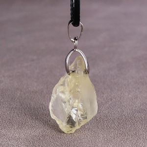 Onregelmatige natuurlijke edelsteen gele kristallen ketting hanger ketting kettingen sieraden ontwerper ketting vrouw eenvoudige paar sieraden hoge sieraden juwelen en edelstenen