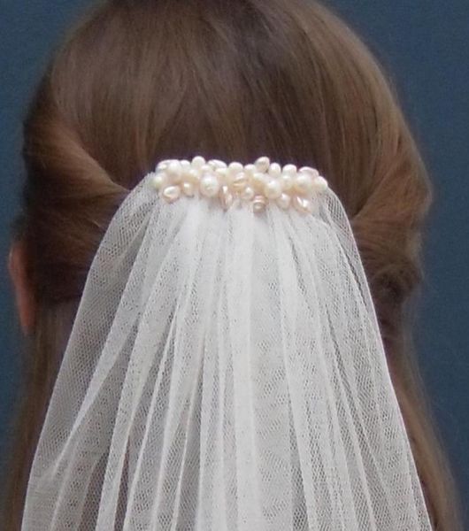Voile de mariée en perles irrégulières avec peigne en métal, voile de mariage en champagne blanc ivoire avec perles d'eau douce, perles Vintage, accès nuptial5330133