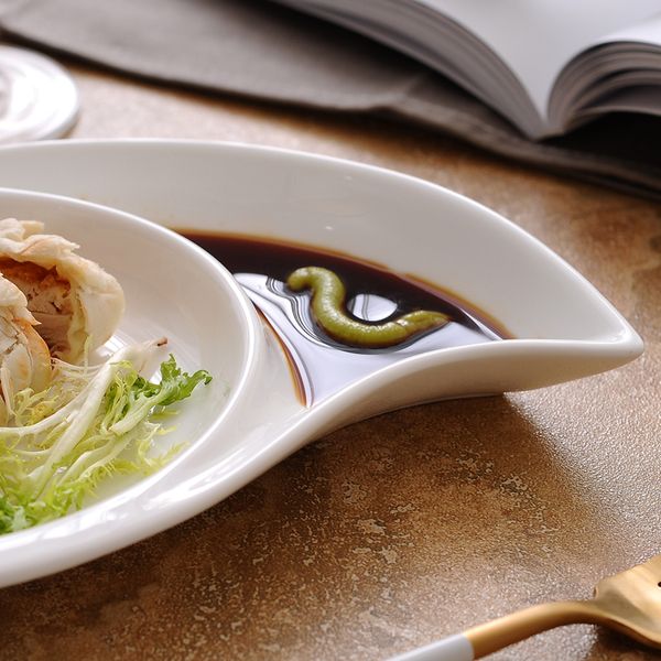 Cerámica de forma irregular Cena Dinardina Surtido de porcelana Off Postre Sirviendo la vajilla del plato para galletas de ensalada y helado