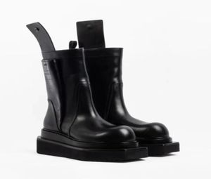 Onregelmatige enige mannen Fashion Boots Black Woman Designer Heel Zip Man Ankle Combat Boot9353681