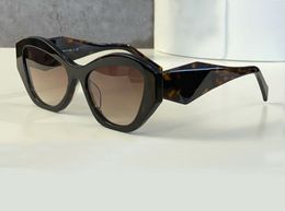 Onregelmatige Zonnebril 07y Havana Brown Shaded Cat Eye Shape Bril Occhiali da sole Vrouwen Mannen Zon Shades Eye wear met doos