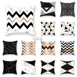 Onregelmatige driehoekige zwart-wit geruit decoratief patroon kussensloop voor slaapkamer woonkamer koffieshop kussensloop HKD230825 HKD230825