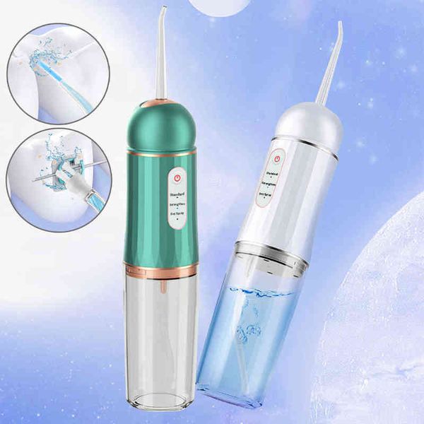 Irrigateur Dentaire Hydropulseur 230ml Réservoir Jet Kit de Blanchiment des Dents 3 Modes USB 4 Conseils IPX7 Soins d'Hygiène Bucco-Dentaire pour Voyage à Domicile 220513