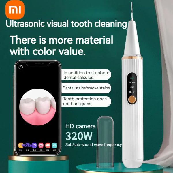 Irrigator Xiaomi Visual Ultrasonic Scaleur électrique oral Irrigator Home Calculus Remover Dental Tapis de dents Scaleur dentaire de blanchiment