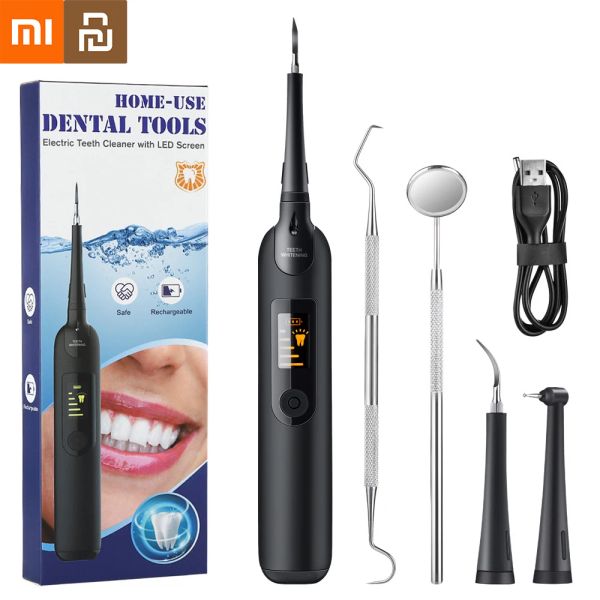 Irrigator Xiaomi YouPin Sonic Dental Scaler Tartar Tartar Eliminador Rasador para limpiar el kit de blanqueamiento de dientes de extracción de piedra dental dental eléctrica