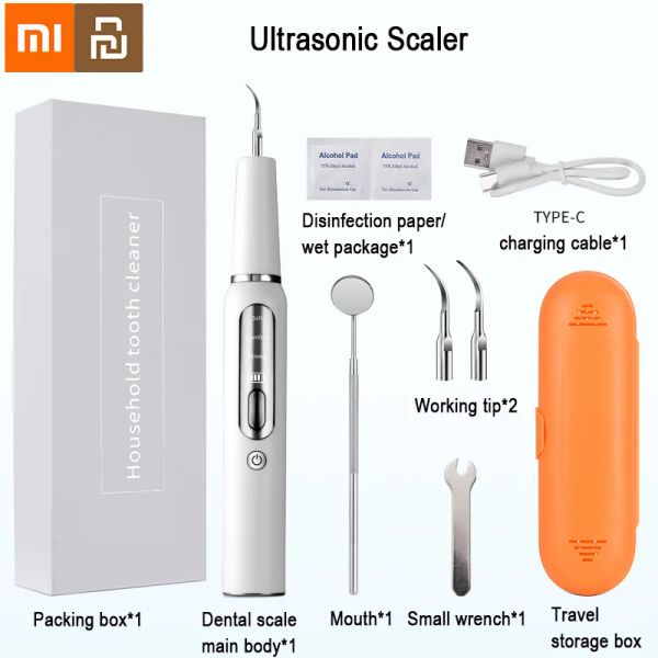 Irrigator Xiaomi Youpin Ultrasonic Dental Scaleur Ions négatifs Retonnement de dents dentaire Whitening With Lights Electric Oral Nettaiteur Tool