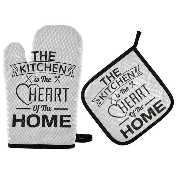 is Heart of the Home Ensembles de mitaines et de maniques pour four à micro-ondes Gants et tapis de cuisine en polyester personnalisés pour la cuisson 220704