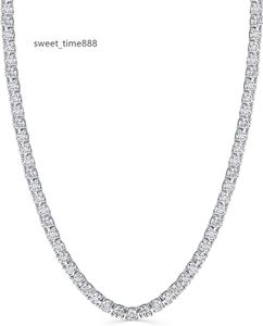 ISAAC WOLF (12-140 quilates 14k oro sobre plata esterlina hombres mujeres BLANCO AMARILLO ORO ROSA DEF Moissanite Diamond Classic Tennis Chain Necklace