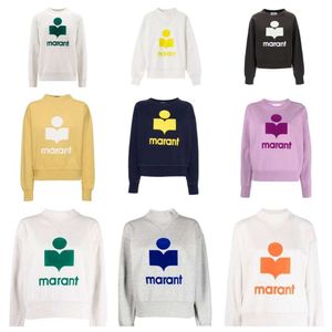 Isabel Marants Designer Sweatshirt Klassieke Letter Katoen Print Hoge Kraag Jumper Dames Losse Pullover Hoodie Trendy Sweater