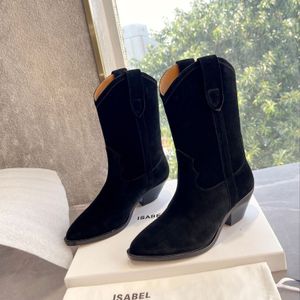 Schoenen Dewina Suede Enkellaarzen Designer Dames Nieuwe Mode Pop Marant Cowboy Western Style 2023