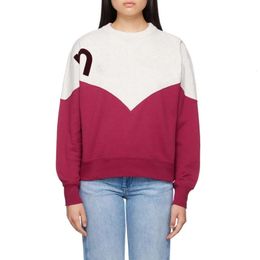 Isabels Marants Femmes Designer Sweatshirts Imprimer Lettre Lâche Épaule Goutte Col Rond Sweat À Capuche À Manches Longues