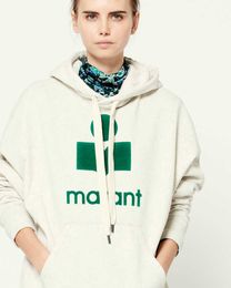 Isabels Marants femmes Logo floqué sweat à capuche en coton mode classique flocage imprimé coton concepteur pull à capuche en vrac