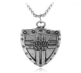 Isaiah 5417 Bouclier Supernatural Alliage Collier Environ Écriture Religié Fitness Shields Vintage Couple Cool Gift For Men Chain2517385