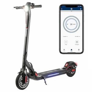 Patinete eléctrico iScooter M5 Pro, neumático de nido de abeja de 8,5 pulgadas, Motor de 350W, batería de 7,8 Ah para amortiguadores delanteros y traseros de 35km de alcance