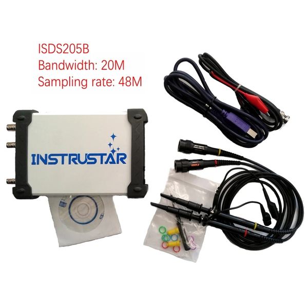 ISDS205B 5IN1 multifonctionnel basé sur PC USB numérique Oscilloscop analyseur de spectre testeur compteur DDS balayage enregistreur de données 20M 48MS/s