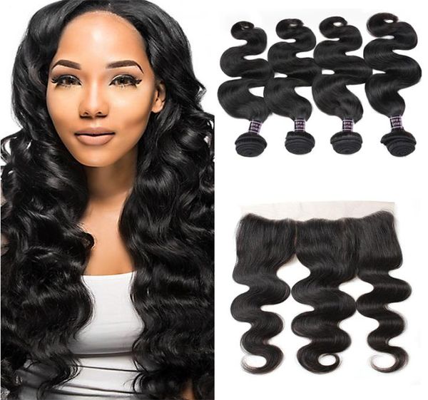 Ishow 10a Brésilien Vierge Human Human Products Body Wave 4BUNDLES avec 134 dentelles frontales pour les femmes gilrs tous âges Peruvian Natural5632007