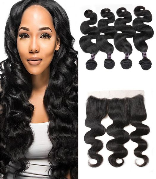 Ishow 10a Brésilien Vierge Human Human Products Body Wave 4bundles avec 134 dentelles frontales pour les femmes gilrs tous âges Péruvian Natural1145738