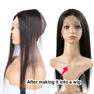 Ishow 13x4 Lace Frontal Front 4x4 Closure T Middle Part 13x1 Straight Wig Cap with Human Hair for Wigs Women Natural Color 8-26inch Pre Plucked With Hairline