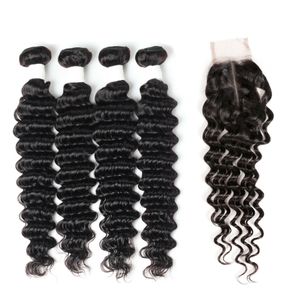 ishow a brazilian deep wave bundles 4pcs with 24 lace closure human hair bundles with closure wholesale brazilian hair weave peruvian