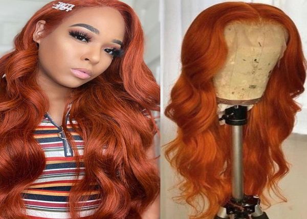 Ishow Brazilian Body Wave 13x1 Human Hair Wigs orange Ginger bleu rouge rose 99J Couleur Remy pré-cueillette de perruque avant en dentelle pour femmes gir7382021