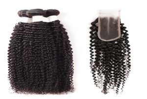 Ishow cheveux humains brésiliens paquets crépus bouclés 3 pièces avec 24 fermeture noir naturel entier pour les femmes de tous âges 828 pouces 8744195