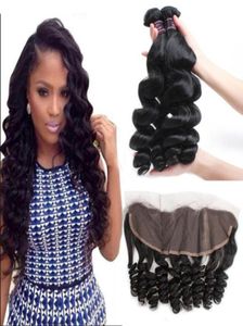 Ishow Howe Brésilien Lovewave Human Hair Bundles entiers bon marché 8a Poules de cheveux 4 bundles avec 13x4 Oreille à oreille dentelle frontale Closu99906624899