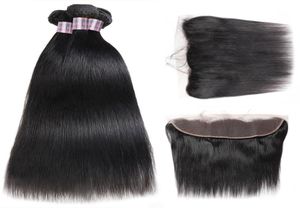 ISHOW Human Hair Bundles con 13x6 Cuerpo frontal de encaje transparente HD Cuerpo frontal suelto aguas rizadas rizadas para mujeres 828in1186271