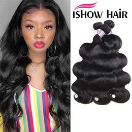 Ishow Mink Peruviaanse Lichaam Straight Losse Diepe Water Menselijk Haar Bundels Onverwerkte Menselijke Hair Extensions Peruaanse Body Haar Weave Bundels