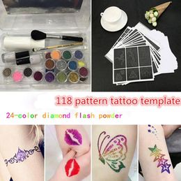 Ishowtienda Tatoo Tattoo Powder Tattoo Tattoo Body Painting Kit Brosses Glue Grecats Tatoo pour 6687277