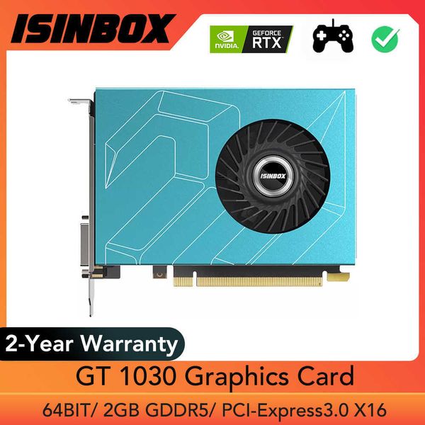 ISINBOX GT 1030 tarjeta gráfica 2/4GB 64bit GDDR5 tarjeta de vídeo para NVIDIA GeForce GT1030 4 GB DVI HD salida PCIE PCI-E3.0 16X PC GPU