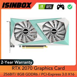 ISINBox RTX 2070 Grafische kaart 8GB GDDR6 256bit Gaming Videokaart voor NVIDIA GeForce RTX 2070 8 GB 256 BIT 3XDP HD SLOTS PC GPU