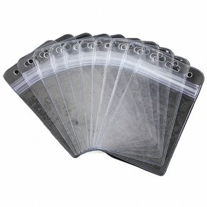 Iskybob 10pcs vertical transparent en plastique vinyle efface carte d'identité porte-badge en gros titulaire de la carte de crédit bancaire étui de protection J4kC #