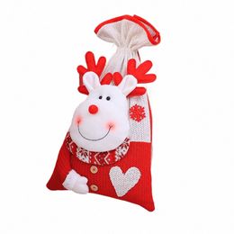 Iskybob Noël Decorati Sac cadeau Grand Père Noël Elk Bonhomme de neige Maternelle Emballage Sac cadeau Sac de bonbons Fournitures de Noël 1PCs J67n #