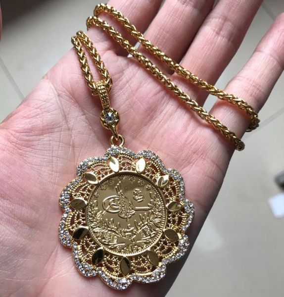 Islam musulman dinde pièce de monnaie arabe pendentif collier accepter goutte 2630328