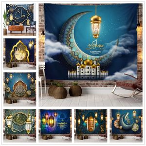 Islam Ramadan Eid Decor Tapestry Mubarak Kareem Wall Hanging Fonding Fands For Living Room Religion Festival Clanket 240403