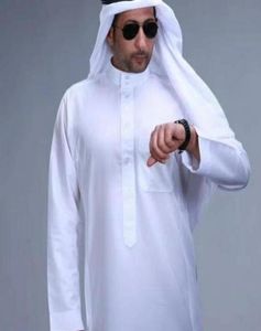 Islamitische kleding mannen lengte lange mouw losse moslim Saoedi -Arabië Pakistan Kurta -kostuums jurk kaftan thobe4543008