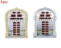 Islamitische LED Azan Clock Music Speel Gift Wall Table Moskee Moslimgebedskalender Huisdecoretijd Herinnering Ramadan Automatische Y204599776